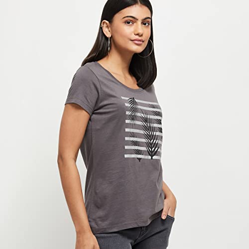 Image of Max Women's Cotton Printed Round Neck Regular Fit T-Shirt