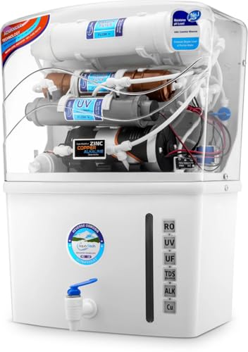 Aqua Frisch 12L Advanced Water Purifier | RO + UV + UF + Copper + Alkaline with Mineralizer | Water Filter for Home & Kitchen (White) view 2