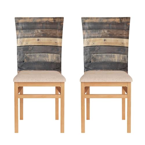 PDZRMY Rustic Warmth Texture 6 Pcs Chair Back Covers Dining Chair Slipcovers Removable Back Chair Protectors Covers for Kitchen Home Decor 19.7 x 23.6 Inch