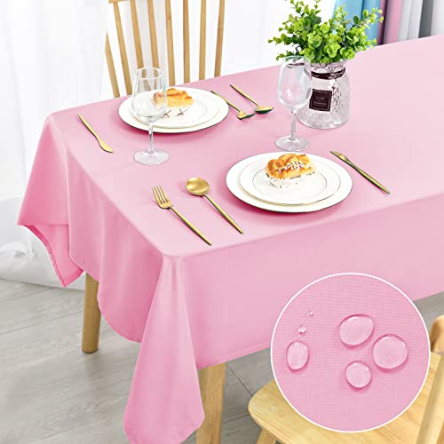 DWCN Nappe rose - 90 x 90 cm - Anti-taches - Lavable - Imperméable - Pour salle à manger, jardin, fête, mariage ou maison Cover