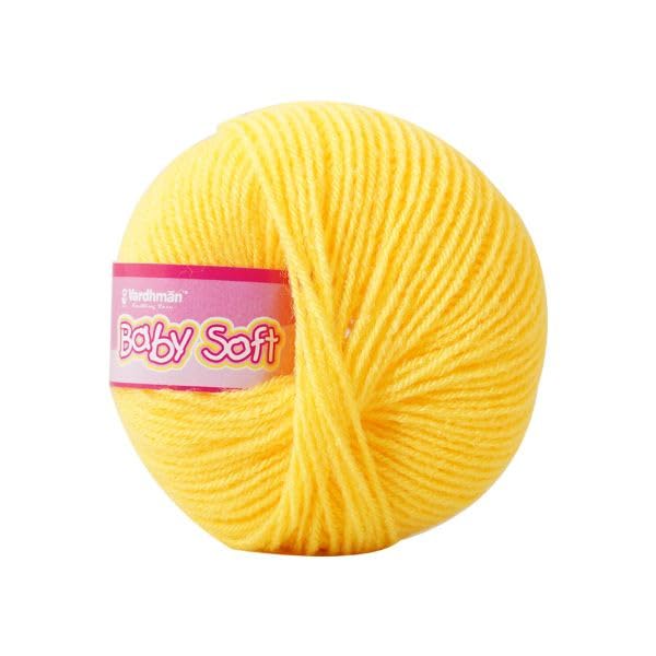 Image of Vardhman BabySoft Knitting Yarn | 100% Acrylic Wool | 4 Ply | Thin Knitting & Crocheting Hook Thread & Lightweight | Special Baby Wool | 150 Grams (6 Balls of 25g) | Machine Washable | Ideal for Blankets, Hats, Booties Ultra-Soft for Baby Sweaters, Blankets, Caps, Socks, Soft toys, Art & craft (Purple56 + Yellow85)
