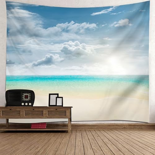 Tapisserie paysage plage pour creer une decoration murale chambre parentale
