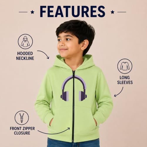 Image of The Mom Store Winter Jackets for Kids | Cute Sweatshirt and Cool Hoodies for Baby Boy and Baby Girls | with Zippers | Hoodie Cap