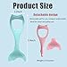 Mermaid Mascara Guard, Silicone Mascara Shield Applicator, Eyelash Comb Cosmetic Tool, Reusable Makeup Eyelash Tool, Detachable (Blue)