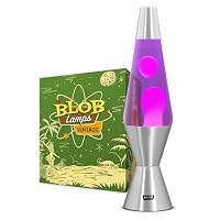 Blob Lamps® Liquid Motion Lamp Vintage Pink Wax Purple Liquid Polished Metal Base & Cap 14.5” Mood Lamp Light