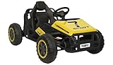 24V 7AH Ultimate Go Kart for Kids Age 6+, 2x200W Motors Off Road Go Karts for Girls and Boys, Electric Go Kart with 2 Shock Absorbers, Wide Seat, Metal Frame (Yellow)