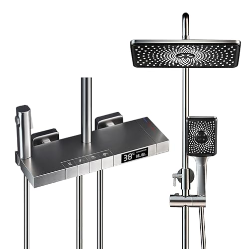 Mitigeur thermostatique de douche avec affichage numérique et inverseur piano