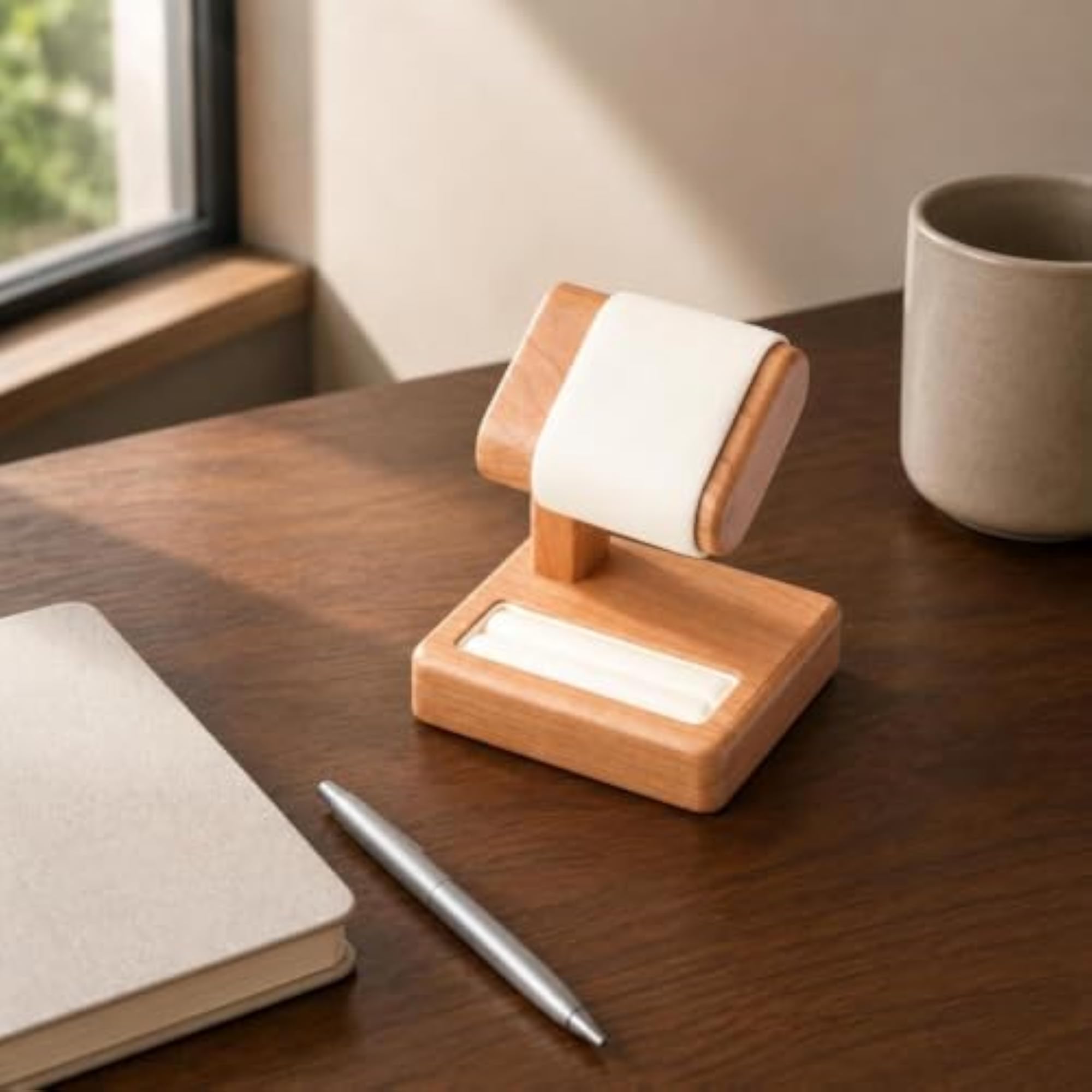 Padded Hardwood Watch Display Stand