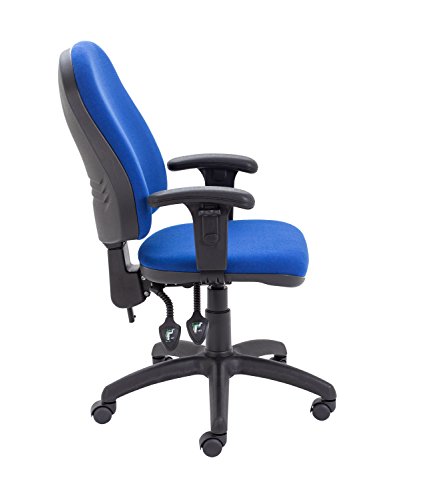 Office Hippo Office Chair With Height Adjustable Arms, Computer Desk Chair with Curved Back, Swivel Chair with Adjustable Backrest, Home Office Chair with Wheels, Max 115kg, 2 Year Wty - Royal Blue