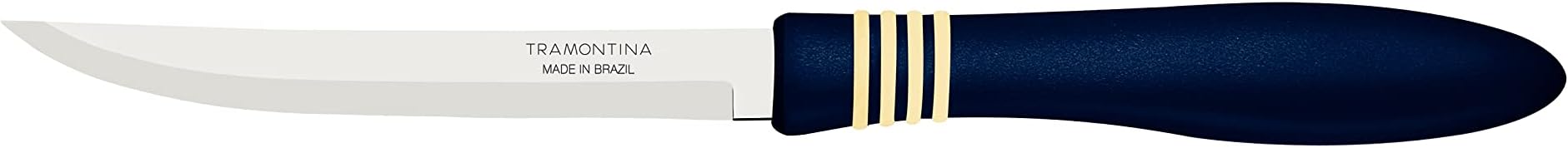 Cor&Cor 2 Pieces Steak Knife Set with Stainless Steel Blade and Dark Blue Polypropylene Handle