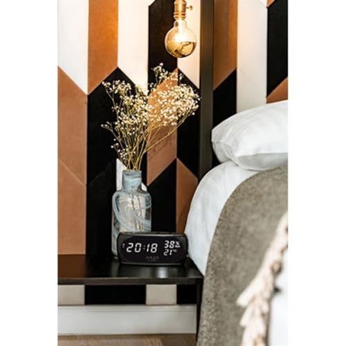 Reloj LED Adler con medición de temperatura constante e higrómetro interior 6