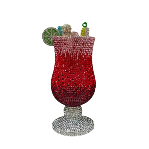 Image of Women Goblet Rhinestone Evening Bag Cocktail Cup Diamond Clutch Funny Crystal Prom Handbag Wedding Purse for Party | Women, Goblet, Rhinestone, Cocktail Cup, Diamond, Funny