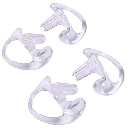 HDE Two Way Radio Ear Mold Replacement Earpiece Insert for Acoustic Coil Tube Earbud (2 Pair, 1-Small, 1-Medium)