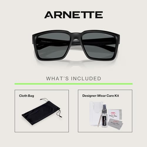 ARNETTE Plot Twist AN4346 Square Sunglasses for Men +BUNDLE with ACCESSORY EYEWEAR KIT2