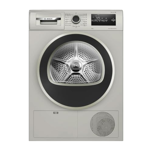 Image of Bosch 8 kg Front Load Condenser Tumble Dryer, 100% Drying, Cottons & Easy Care Programs, Reduces 99.9% Allergens, Anti-Crease, Silver Inox (WTN86202IN)