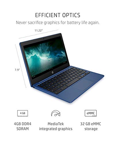 Hp Chromebook 11-Inch Laptop - Mediatek - Mt8183 - 4 Gb Ram - 32 Gb Emmc Storage - 11.6-Inch Hd Display - With Chrome Os™ - (11A-Na0030Nr, 2020 Model, Indigo Blue) #TOP2