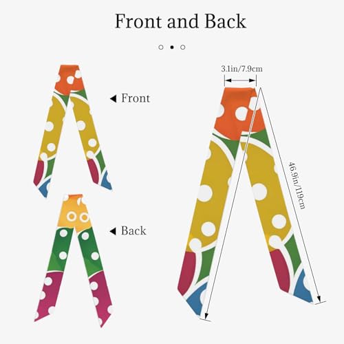 Pickleball Balls Colors Pattern Picture Women's Fashion Scarf - Head Hair Accessories Versatile Scarf for Women Valentine's Day and Mother's Day2