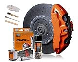Foliatec Bremssattel Lack Set, Hitzebeständig, Komplettsatz für 4 Bremssättel, Cosmic orange metallic, 7-teiliges Set