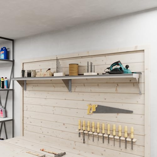 Image of AmGood 10 in. x 72 in. Stainless Steel Wall Shelf | NSF | Metal Shelving | Garage, Laundry, Storage, Utility Room | Restaurant, Commercial Kitchen