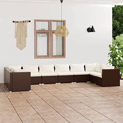 Festnight Conjunto Muebles Jardin Exterior 8 Pzas, Sofa Jardin Exterior Con Cojines, Conjuntos De Jardin De Madera, Muebles Terraza, Sofa Exterior Ajustable, Mobiliario Exterior Modular, Gris Taupé #1