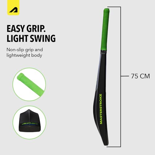 Image of Boldfit MasterStroke Plastic Cricket Bat Full Size Durable Bats for Tennis & Wind Ball Lightweight Adult & Teen Tournament Match Bat, Blue- Size 6