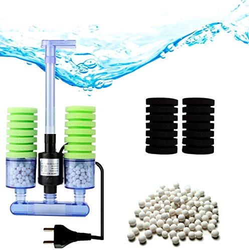 Talinoz Aquarium Filter with Air Pump Bio Double Sponge Filter Pump Noiseless Oxygen Air Pump with Bio Filter Media and Ceramic Balls (Pump Included) (B09NL871PX) Amazon Price History, Amazon Price Tracker