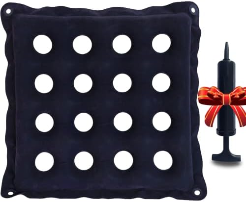 Inflatable Seat Cushions for Pressure Relief - Ideal Waffle Cushion for Prolonged Sitting - Wheelchair Cushion for Pressure Sore - Ideal Seat Cushion with with Inflatable Pump - Purple 18.5X18.5inch