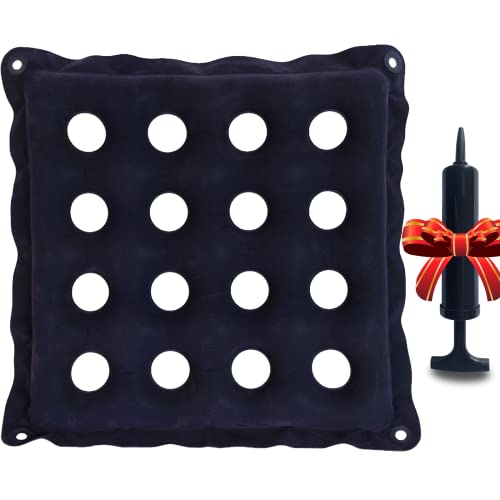 Inflatable Seat Cushions For Pressure Relief - Ideal Waffle Cushion For Prolonged Sitting - Wheelchair Cushion For Pressure Sore - Ideal Seat Cushion With With Inflatable Pump - Purple 18.5X18.5Inch #TOP2