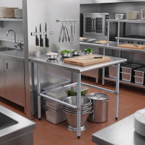 Image of AmGood Stainless Steel Work Table | Metal Utility Table (36 inch Long x 36 inch Deep)