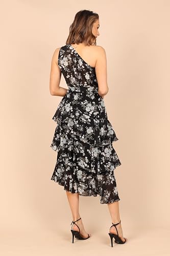 Petal & Pup Women's Brigette One Shoulder Tiered Midi Dress2