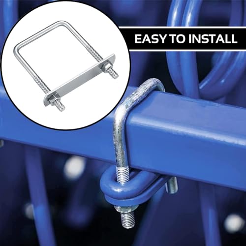 WEDAMOO 6 Stück Bügelschraube, M6 50 × 80 mm U Bügel mit Gewinde, U-Schrauben, Vierkant U-Bolzen Edelstahl mit Mutter Rahmengurte Unterlegscheibe für Rohr Befestigung Auto Abschleppen