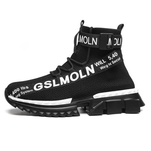 Jakcuz Men's High Top Sneakers Breathable Gym Athletic Running Walking Tennis Boy Comfortable Fashion Platform Shoes3