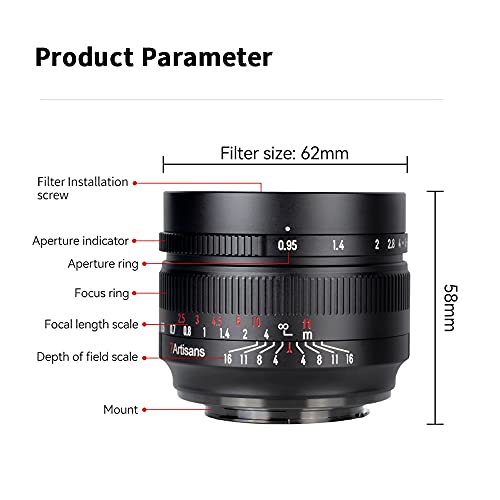 7Artisans 50Mm F0.95 Aps-C Manual Fixed Camera Lens For Fuji X-Mount Cameras #TOP1