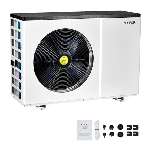 VEVOR Electric Pool Heat Pump, 51,200 BTU, Fits 7,926-15,851 Gallon Above & In-Ground Pools, Low Noise Heating & Cooling, Energy-Saving Water Heater AC208-230V 60Hz