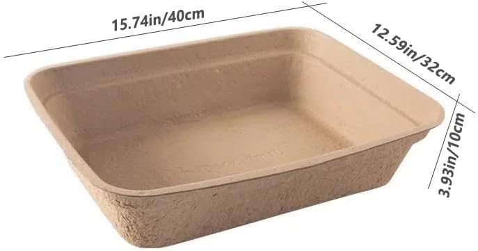 Miniatura 3 de Caja de arena desechable para gatos (paquete de 3), caja de arena desechable y bandeja de arena de papel para gatos, hámster, conejillo de indias,