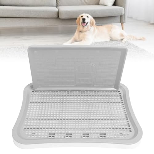 Hundetrainings-Toilette, Hundetöpfchen-Trainingstablett mit Wandsäule, Haustier-Hundetrainings-Toilette für den Innenbereich, Hundetöpfchen-Trainings-PIPI-Pad-Halter für Große,