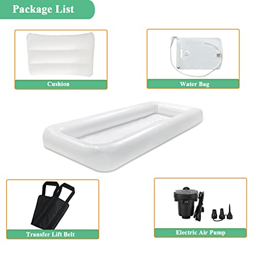 Medical Inflatable Bathtub Shower Bath Basin Kit For Adults Portable Bed Beside Bathtub With Electric Air Pump Water Bag Air Pillow For Disabled, Elderly, Bedridden Patients, Seniors, Handicapped #TOP4