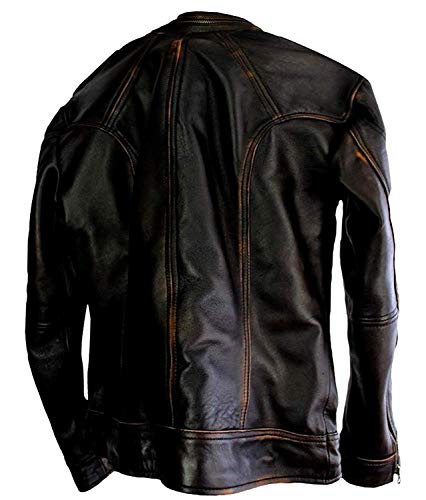 Mens Vintage Cafe Racer Distressed Biker Leather Jacket | Motorcycle Leather Jacket for Men2