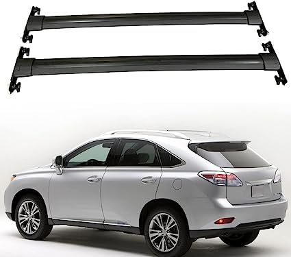 2PCS Fit For LEXUS RX RX350 RX450h 2016-2022 Lockable Roof Rail Rack Crossbars Cross Bars Aluminum Alloy