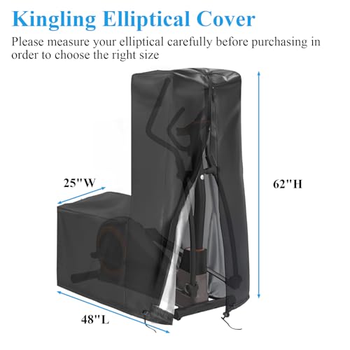 Kingling Elliptical Cover, Elliptical Exercise Machine Cover for Home Use Elliptical Trainer Waterproof & Dustproof Protective Covers - 48\"D x 25\"W x 62\"H