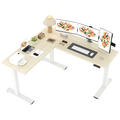 Image of SANODESK 71 inch Reversible L-Shaped Electric Standing Corner Computer Desk
