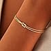 Love Knot Snake Chain Infinity Bracelet For Women 925 Sterling Silver Gold-plated Bracelet Matching Bracelets For Couples Friendship Relationship Bracelet Valentine Christmas Gifts For Her Jewelry,