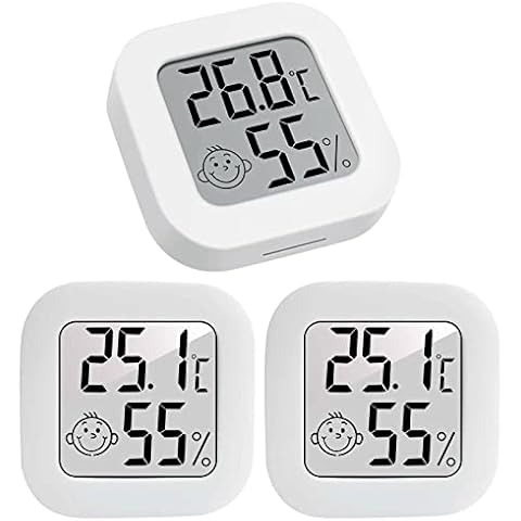 Thermometer Hygrometer 3 Stück Mini LCD Digital Präzise Thermometer, Weinkeller Datenspeicher Cover