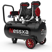 10 Gallon Ultra Quiet Air Compressor, 2HP 3.45 CFM@ 115PSI Oil-Free Air Compressor Tank, 110V/60hz, 70dB Air Compressor for Car Repair, Spray Painting, Woodwork Nailing