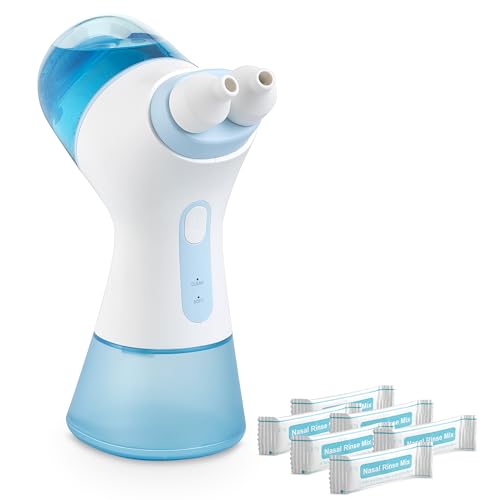 NUONNA Nasal Irrigation System | Handheld Saline Nasal Rinse Kit with 1 Rinse Machine and 30 Salt Pods | Blue