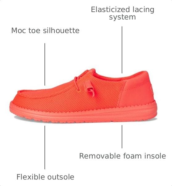 Image of HEYDUDE Women's Wendy Funk Mono Slip-On Casual Shoes Fiery Coral 6 Medium