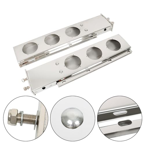 Image of waltyotur 1 Pair 30 2 1 /2 Bolt Spacing Stainless Steel Chrome Mud Flap Hanger with Light Cutouts Spring Loaded Replacement for Semi Trucks