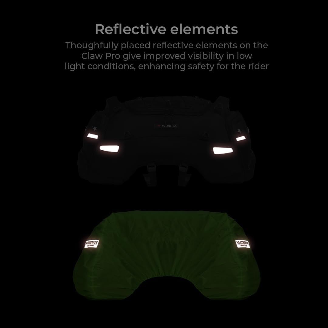 ViaTerra Claw Pro Universal Motorcycle Tail Bag – Ideal for Sport Touring & Adventure Riding – 64L Capacity with Raincover, EBC Net & Shoulder Straps