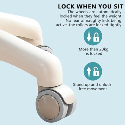 TAZZOR Silla de escritorio infantil, altura regulable con reposabrazos giratorios de 90° y reposapiés, silla giratoria ergonómica para niñas y niños, cómoda silla de aprendizaje para habitación - imagen 4