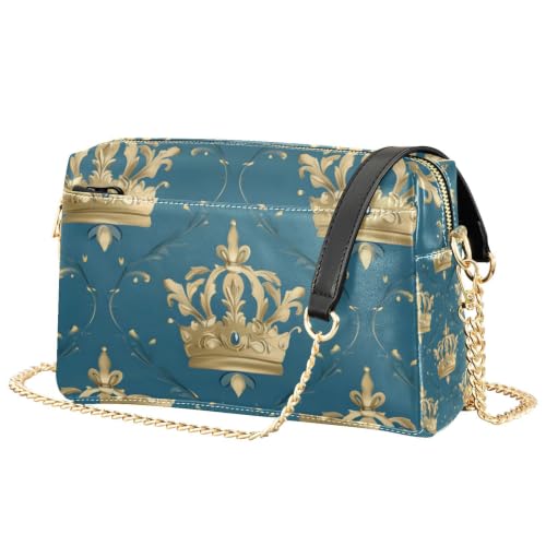 Sac à bandoulière pour femme léger en simili cuir motif couronne